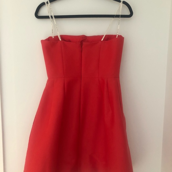 NEW *RED!* Halston Heritage Silk Strapless Dress - Picture 6 of 6